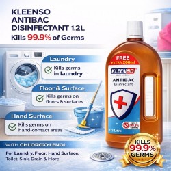 Kleenso Antibac Disinfectant Kills 99.9% Germs 1.2L Kleenso Antibac Disinfectant Kills 99.9% Germs 1.2L