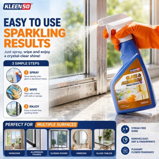 Kleenso Anti-Dust Glass & Aluminium Frame Cleaner 500ML Kleenso Anti-Dust Glass & Aluminium Frame Cleaner 500ML