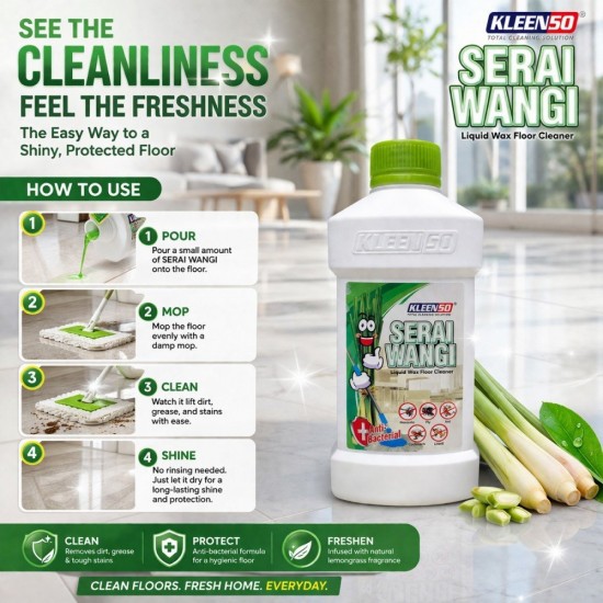 Kleenso Serai Wangi Liquid Wax Floor Cleaner 1L Kleenso Serai Wangi Liquid Wax Floor Cleaner 1L