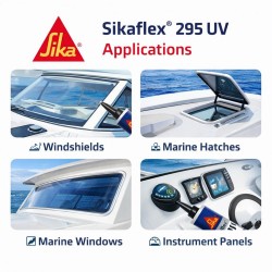 Sika Sikaflex 295 UV Glazing Polyurethane Marine Adhesive Sealant 300ML - Black/White Sika Sikaflex 295 UV Glazing Polyurethane Marine Adhesive Sealant 300ML - Black/White