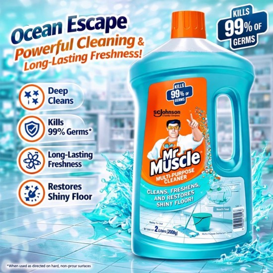 Mr Muscle Multi-Purpose Cleaner 2L - Lavender / Lemon / Ocean Escape Mr Muscle Multi-Purpose Cleaner 2L - Lavender / Lemon / Ocean Escape