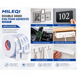 Mileqi Double Sided Eva Foam Adhesive - White Mileqi Double Sided Eva Foam Adhesive - White