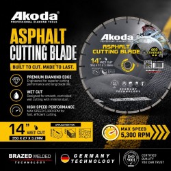 Akoda A14-S350GY Diamond Saw Blade Asphalt Cutting Blade 14" 350MM (D) x 27MM (BD) x 3.2MM (T)