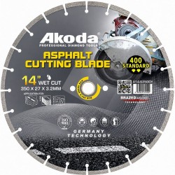 Akoda A14-S350GY Diamond Saw Blade Asphalt Cutting Blade 14" 350MM (D) x 27MM (BD) x 3.2MM (T) Akoda A14-S350GY Diamond Saw Blade Asphalt Cutting Blade 14" 350MM (D) x 27MM (BD) x 3.2MM (T)