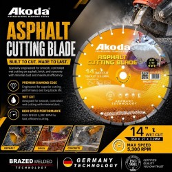 Akoda AS14-E350G Diamond Saw Blade Asphalt Cutting Blade 14" 350MM (D) x 27MM (BD) x 3.2MM (T) - Gold Lite