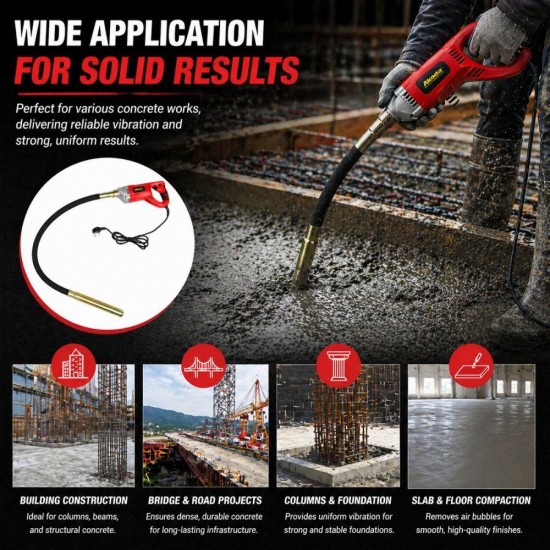 Akoda AK-VM1300W Portable Concrete Vibrator Motor 1300W C/W Vibrator Shaft 35MM (HD) x 1.5M (L) Akoda AK-VM1300W Portable Concrete Vibrator Motor 1300W C/W Vibrator Shaft 35MM (HD) x 1.5M (L)