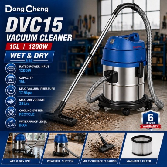 DongCheng DVC15 Vacuum Cleaner Wet & Dry 15L 1200W DongCheng DVC15 Vacuum Cleaner Wet & Dry 15L 1200W