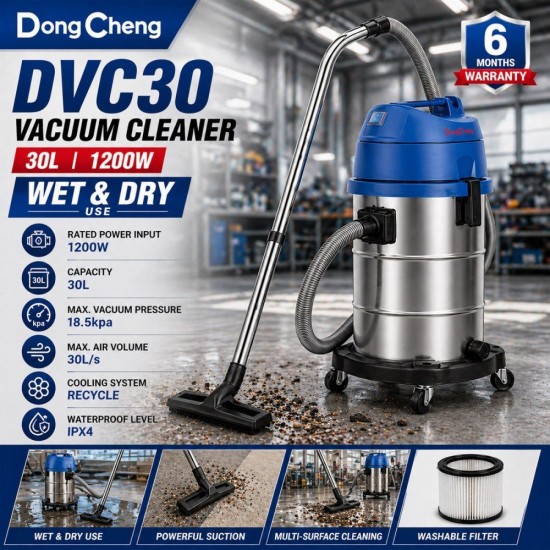 DongCheng DVC30 Vacuum Cleaner Wet & Dry 30L 1200W DongCheng DVC30 Vacuum Cleaner Wet & Dry 30L 1200W