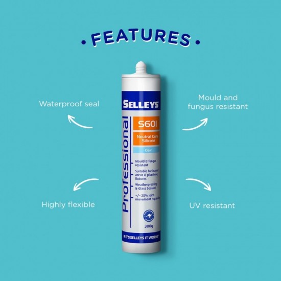 Selleys S601 Neutral Silicone Sealant 300G - Black / Clear / White