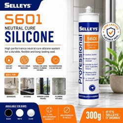 Selleys S601 Neutral Silicone Sealant 300G - Black / Clear / White