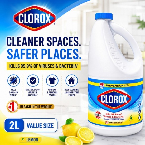 Clorox Cleaning & Disinfecting Bleach 2L - Original/Lemon/Lavender Clorox Cleaning & Disinfecting Bleach 2L - Original/Lemon/Lavender