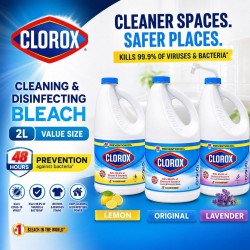Clorox Cleaning & Disinfecting Bleach 2L - Original/Lemon/Lavender Clorox Cleaning & Disinfecting Bleach 2L - Original/Lemon/Lavender