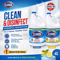 Clorox Cleaning & Disinfecting Bleach 4L - Original/Lemon Clorox Cleaning & Disinfecting Bleach 4L - Original/Lemon