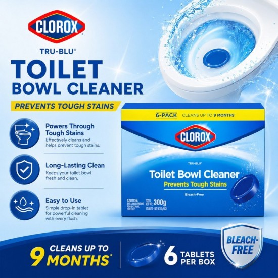 Clorox Tru-Blu Tablet Toilet Bowl Cleaner 300G - 6PCS/BOX Clorox Tru-Blu Tablet Toilet Bowl Cleaner 300G - 6PCS/BOX