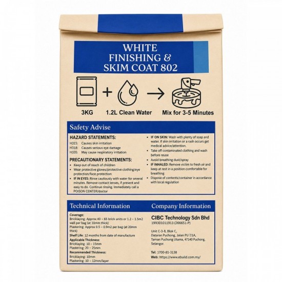 eBuild Finishing & Skim Coat 802 3KG - White eBuild Finishing & Skim Coat 802 3KG - White