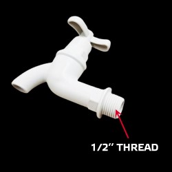 K-Brand PVC Bib Tap BY-124 White 1/2" K-Brand PVC Bib Tap BY-124 White 1/2"