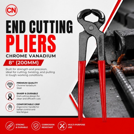 CN Chrome Vanadium (CR-V) End Cutting Pliers 8" (200MM)/10" (250MM) CN Chrome Vanadium (CR-V) End Cutting Pliers 8" (200MM)/10" (250MM)