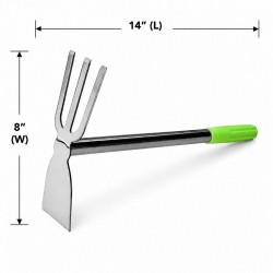 CN 2 in 1 Stainless Steel Garden Hand Hoe & Cultivator 14" (350MM) CN 2 in 1 Stainless Steel Garden Hand Hoe & Cultivator 14" (350MM)