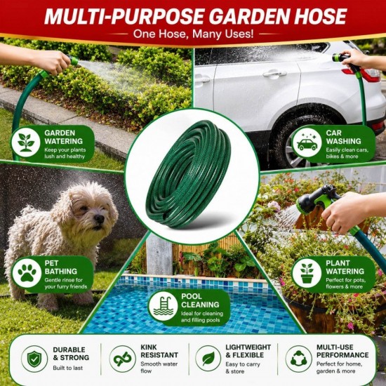CN Reinforced PVC Hose With Braided Polyester Thread C/W Accessories 1/2" x 15M/30M CN Reinforced PVC Hose With Braided Polyester Thread C/W Accessories 1/2" x 15M/30M