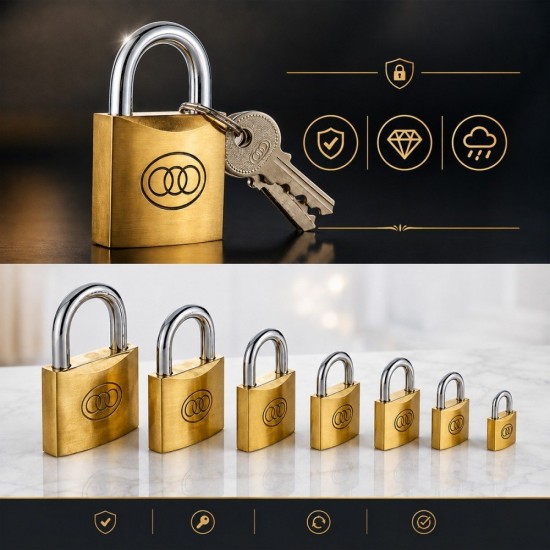 Tri-Circle Standard Brass Padlock C/W 3 Keys - 20MM~63MM Tri-Circle Standard Brass Padlock C/W 3 Keys - 20MM~63MM
