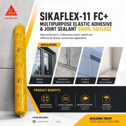 Sika Sikaflex-11 FC+ Multipurpose Elastic Adhesive & Joint Sealant 600ML Sausage - Concrete Grey/ White Sika Sikaflex-11 FC+ Multipurpose Elastic Adhesive & Joint Sealant 600ML Sausage - Concrete Grey/ White