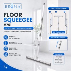 Bruma #701 Floor Squeegee With Foldable & Extended Handle 400MM (W) x 1010MM (FL) x 1440MM (EL)