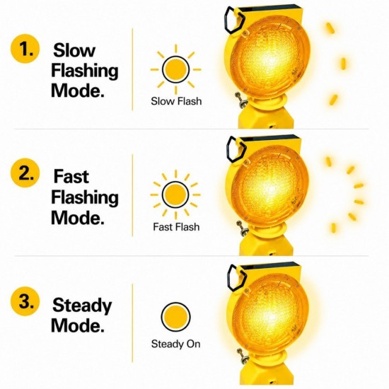 Selamat #HA-WL-D2 Solar Warning Blinker Traffic LED Light 7" (D) x 11" (H) - Color Amber Selamat #HA-WL-D2 Solar Warning Blinker Traffic LED Light 7" (D) x 11" (H) - Color Amber