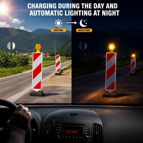 Selamat #HA-WL-D2 Solar Warning Blinker Traffic LED Light 7" (D) x 11" (H) - Color Amber Selamat #HA-WL-D2 Solar Warning Blinker Traffic LED Light 7" (D) x 11" (H) - Color Amber