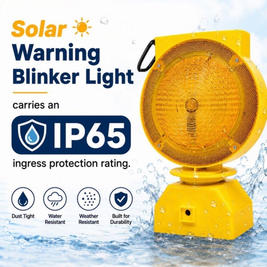 Selamat #HA-WL-D2 Solar Warning Blinker Traffic LED Light 7" (D) x 11" (H) - Color Amber Selamat #HA-WL-D2 Solar Warning Blinker Traffic LED Light 7" (D) x 11" (H) - Color Amber