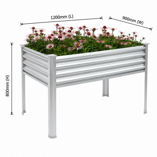 Home Store Type 7 Galvanised Raised Garden Bed With Leg 1200MM (L) x 900MM (W) x 800MM (H) - Rectangular Home Store Type 7 Galvanised Raised Garden Bed With Leg 1200MM (L) x 900MM (W) x 800MM (H) - Rectangular
