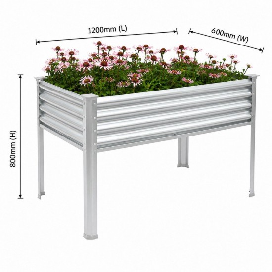 Home Store Type 7 Galvanised Raised Garden Bed With Leg 1200MM (L) x 600MM (W) x 800MM (H) - Rectangular Home Store Type 7 Galvanised Raised Garden Bed With Leg 1200MM (L) x 600MM (W) x 800MM (H) - Rectangular