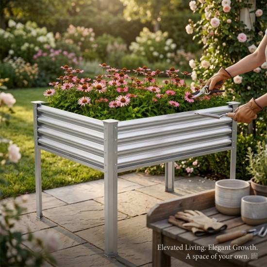 Home Store Type 7 Galvanised Raised Garden Bed With Leg 1200MM (L) x 900MM (W) x 800MM (H) - Rectangular Home Store Type 7 Galvanised Raised Garden Bed With Leg 1200MM (L) x 900MM (W) x 800MM (H) - Rectangular