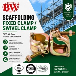 BW SFD Scaffolding Fixed Clamp / Swivel Clamp 48.6MM - Zinc Yellow