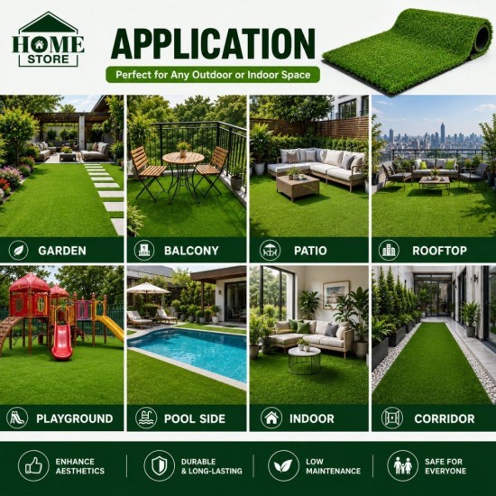 Home Store Artificial Landscape Turf Grass 20MM (PH) x 1M (W) x 5M (L)