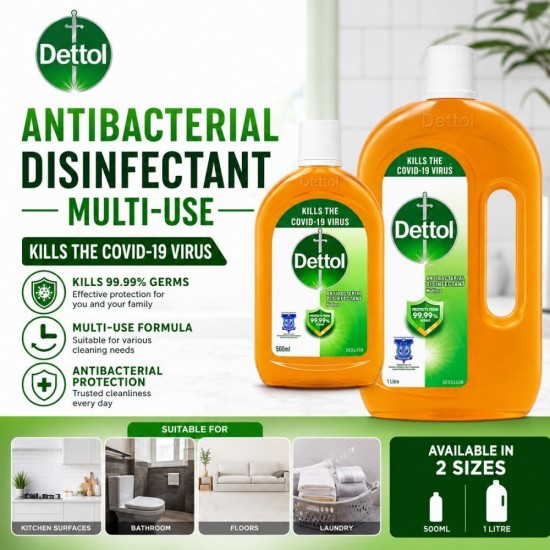 Dettol Antibacterial Disinfectant Multiuse 500ML/1L