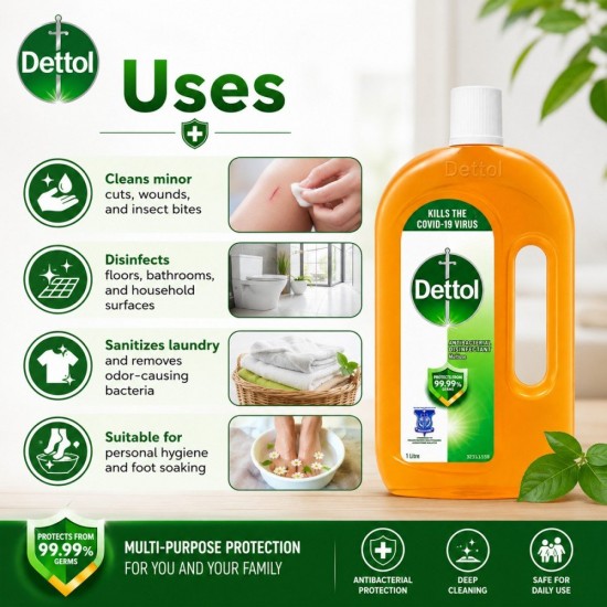Dettol Antibacterial Disinfectant Multiuse 500ML/1L
