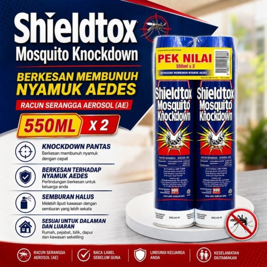 Shieldtox Mosquito Knockdown 550ML/720ML X 2 (TWIN PACK) Shieldtox Mosquito Knockdown 550ML/720ML X 2 (TWIN PACK)