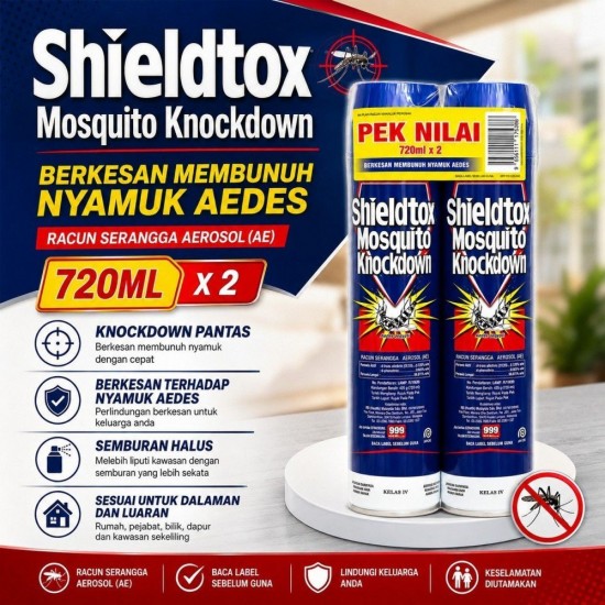 Shieldtox Mosquito Knockdown 550ML/720ML X 2 (TWIN PACK) Shieldtox Mosquito Knockdown 550ML/720ML X 2 (TWIN PACK)