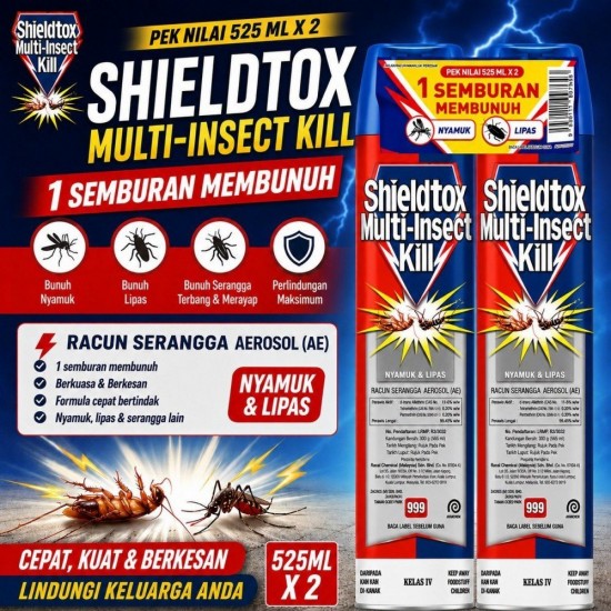 Shieldtox Multi-Insect Kill 525ML/720ML X 2 (TWIN PACK)