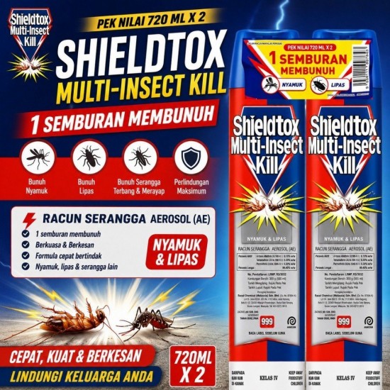 Shieldtox Multi-Insect Kill 525ML/720ML X 2 (TWIN PACK)