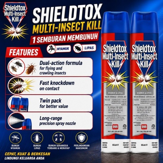 Shieldtox Multi-Insect Kill 525ML/720ML X 2 (TWIN PACK)