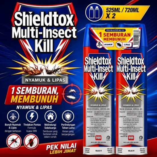 Shieldtox Multi-Insect Kill 525ML/720ML X 2 (TWIN PACK)