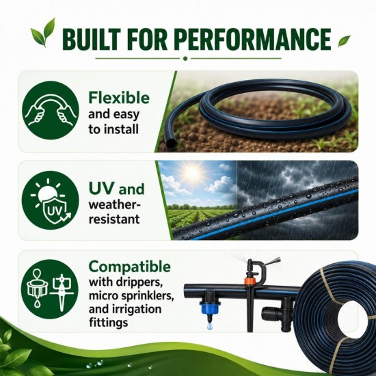 Windmill Low Density Polyethylene (LDPE) Irrigation Tubing Pipe 16MM (OD) x 13MM (ID) x 280M (L)