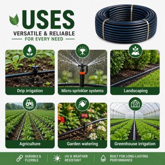 Windmill Low Density Polyethylene (LDPE) Irrigation Tubing Pipe 16MM (OD) x 13MM (ID) x 280M (L)