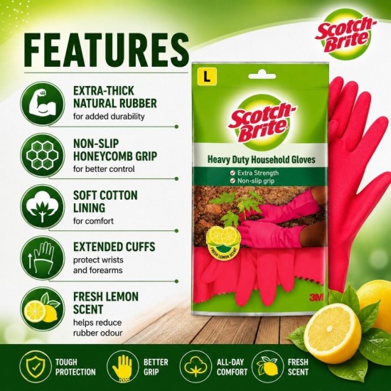 3M Scotch-Brite Heavy Duty Outdoor Gloves Extra Strength (S, M, L)
