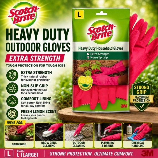 3M Scotch-Brite Heavy Duty Outdoor Gloves Extra Strength (S, M, L) 3M Scotch-Brite Heavy Duty Outdoor Gloves Extra Strength (S, M, L)