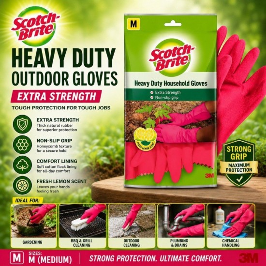 3M Scotch-Brite Heavy Duty Outdoor Gloves Extra Strength (S, M, L) 3M Scotch-Brite Heavy Duty Outdoor Gloves Extra Strength (S, M, L)