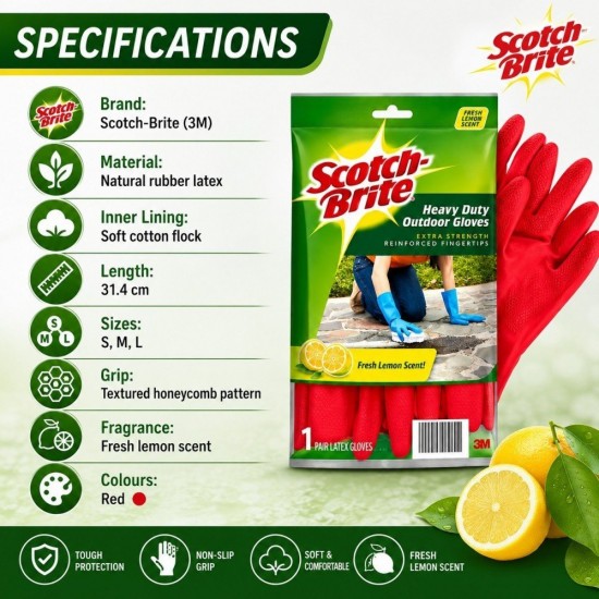 3M Scotch-Brite Heavy Duty Outdoor Gloves Extra Strength (S, M, L) 3M Scotch-Brite Heavy Duty Outdoor Gloves Extra Strength (S, M, L)