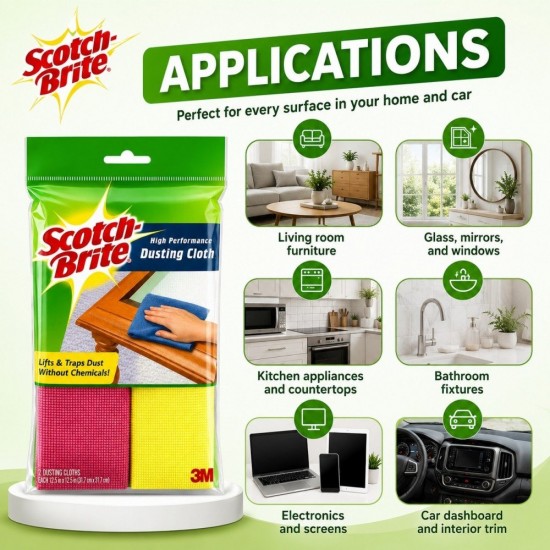 3M Scotch-Brite Dusting Cloth - (2 Pieces) 3M Scotch-Brite Dusting Cloth - (2 Pieces)