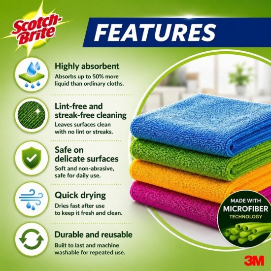 3M Scotch-Brite General Purpose Microfiber Cloth - (5 Pieces)